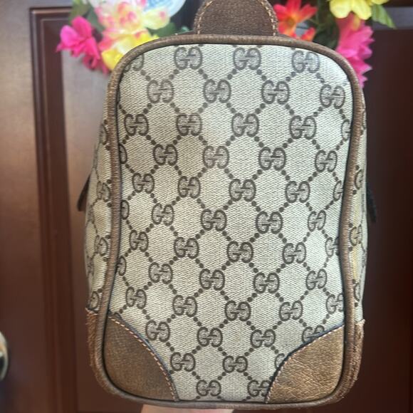 Authentic Gucci Sherry Line Boston Bag – Vintage GG Monogram Canvas Satchel - Picture 4 of 16